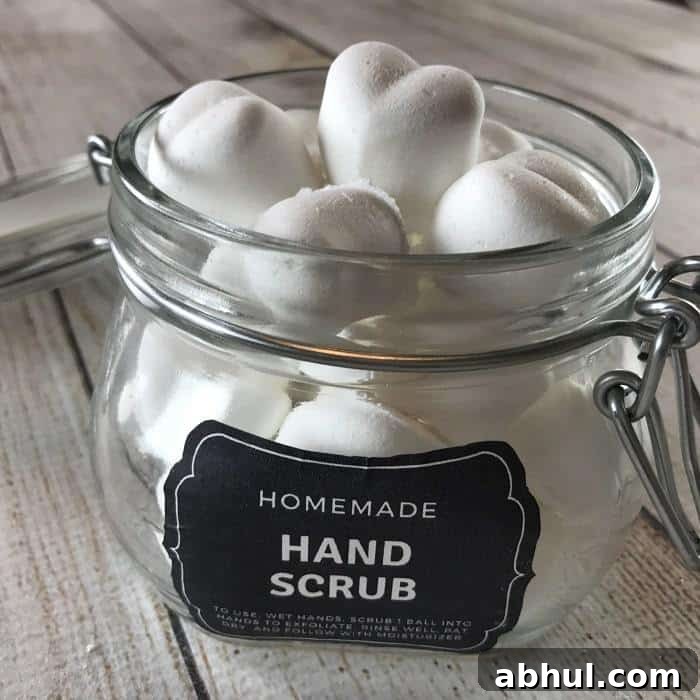 Hand scrub hearts stored in a jar