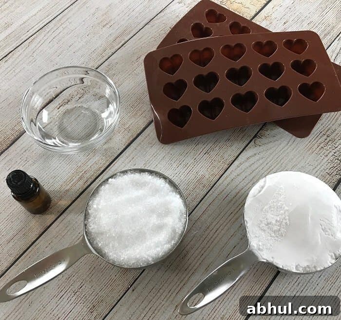 Homemade hand scrub hearts packed in a jar as a gift
