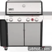 weber gas grill with white background