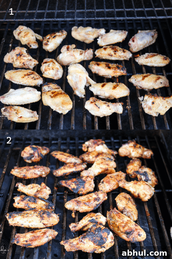 grilling chicken wings: before and after 