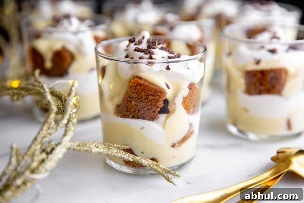 Homemade Gluten-Free Vanilla Pudding Recipe from Scratch 8 A trifle with vanilla pudding, gingerbread, whipped cream and English toffee.