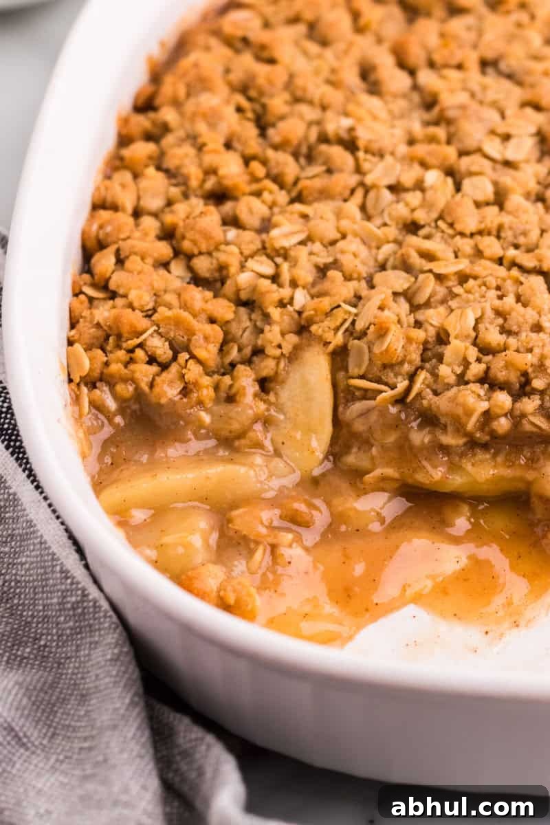 closeup of the Apple Crisp.