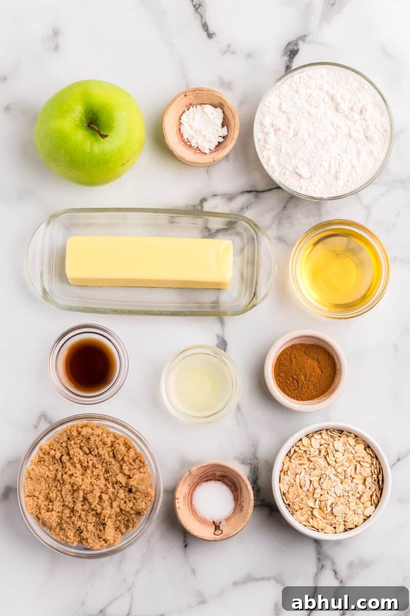 ingredients for the Apple Crisp.