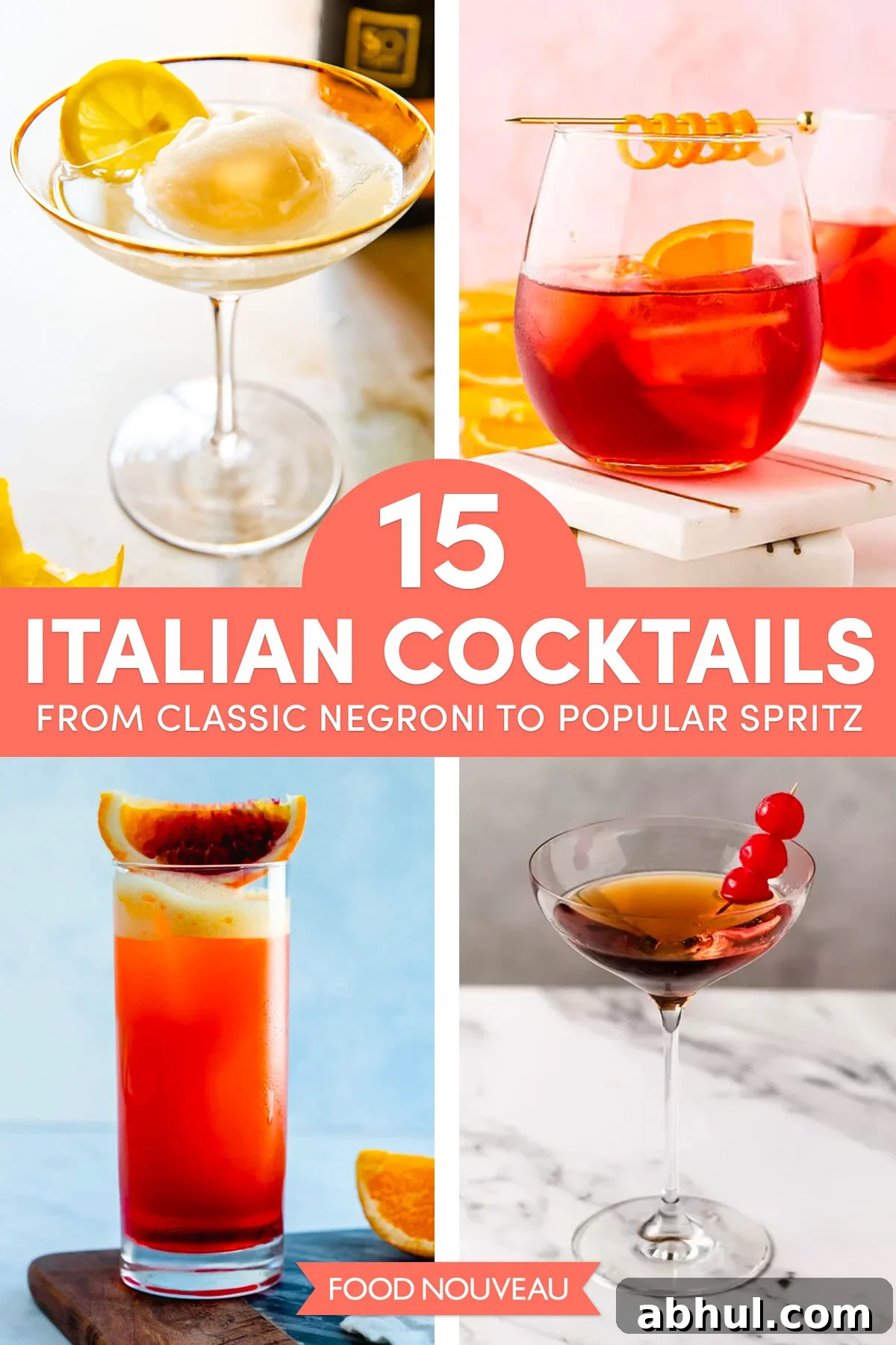 15 Classic and Creative Italian Cocktails, from the Negroni to the Spritz // FoodNouveau.com