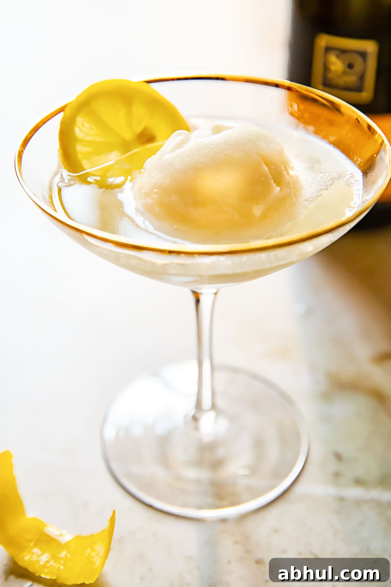 Sgroppino Al Limone (Lemon Prosecco Float Cocktail)