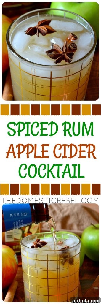 Spiced Rum Apple Cider Cocktail photo collage