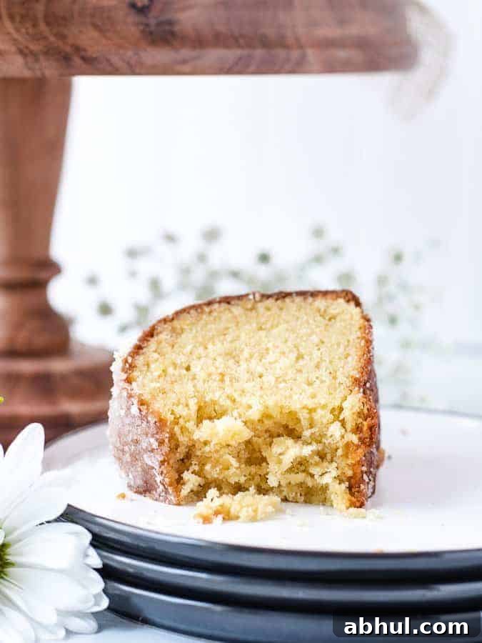 Bundt cake being glazed