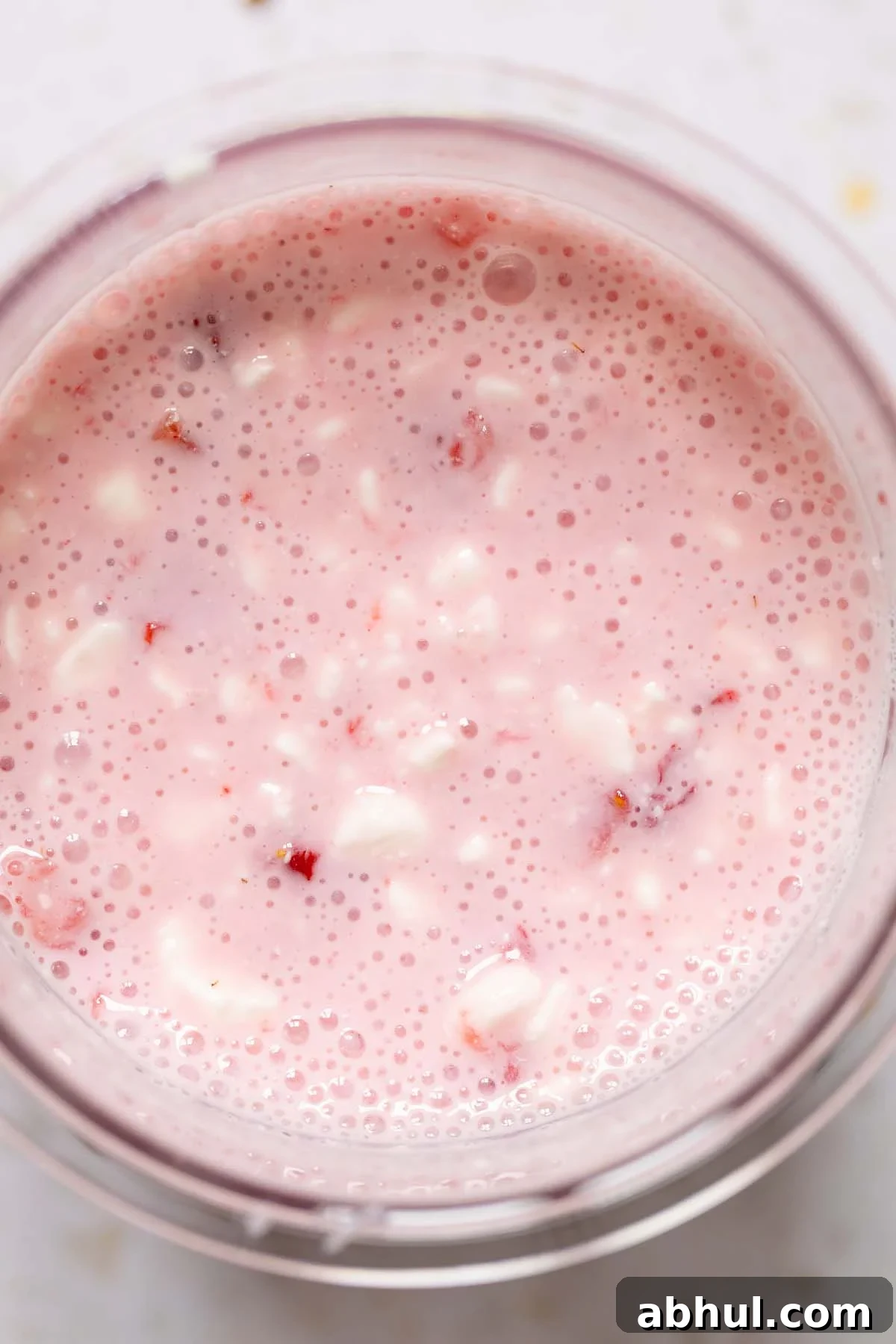 Unfrozen strawberry ice cream