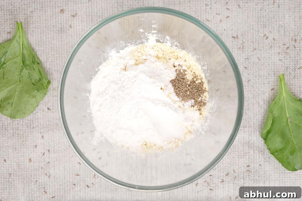 Batter ingredients added to a bowl.