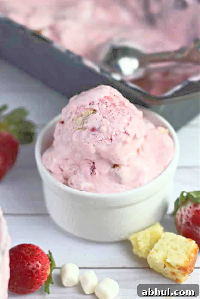 No-Churn Strawberry Shortcake Ice Cream