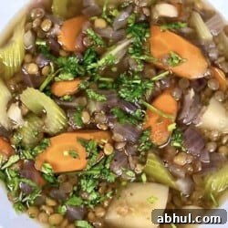 flatly image of instant pot lentil soup