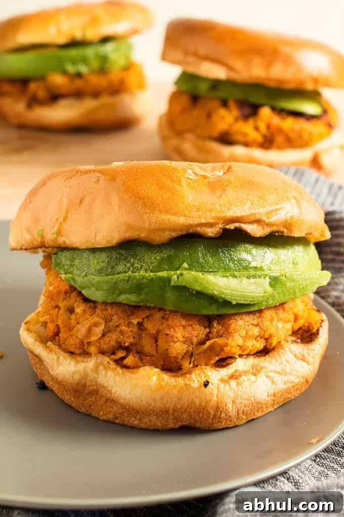 These Vegan Sweet Potato Garbanzo Bean Burgers are easy to make and great for summer parties. Or use a grill pan and make them year-round!