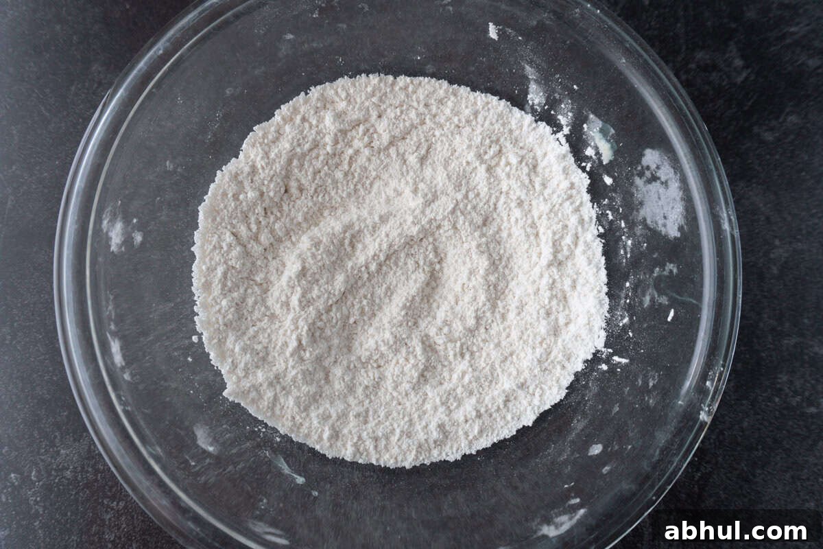 flour mixture in bowl.