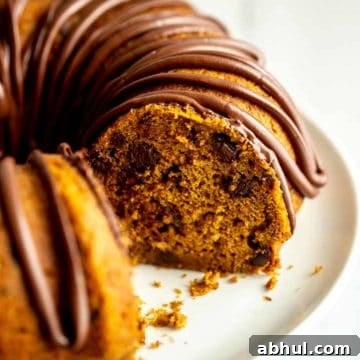 bundt cake on a white cake stand