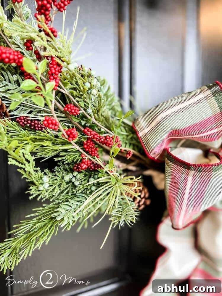 Top Target Christmas Decor Picks for Festive Holiday Style 11 close up of greenery and berries on DIY hoop wreath