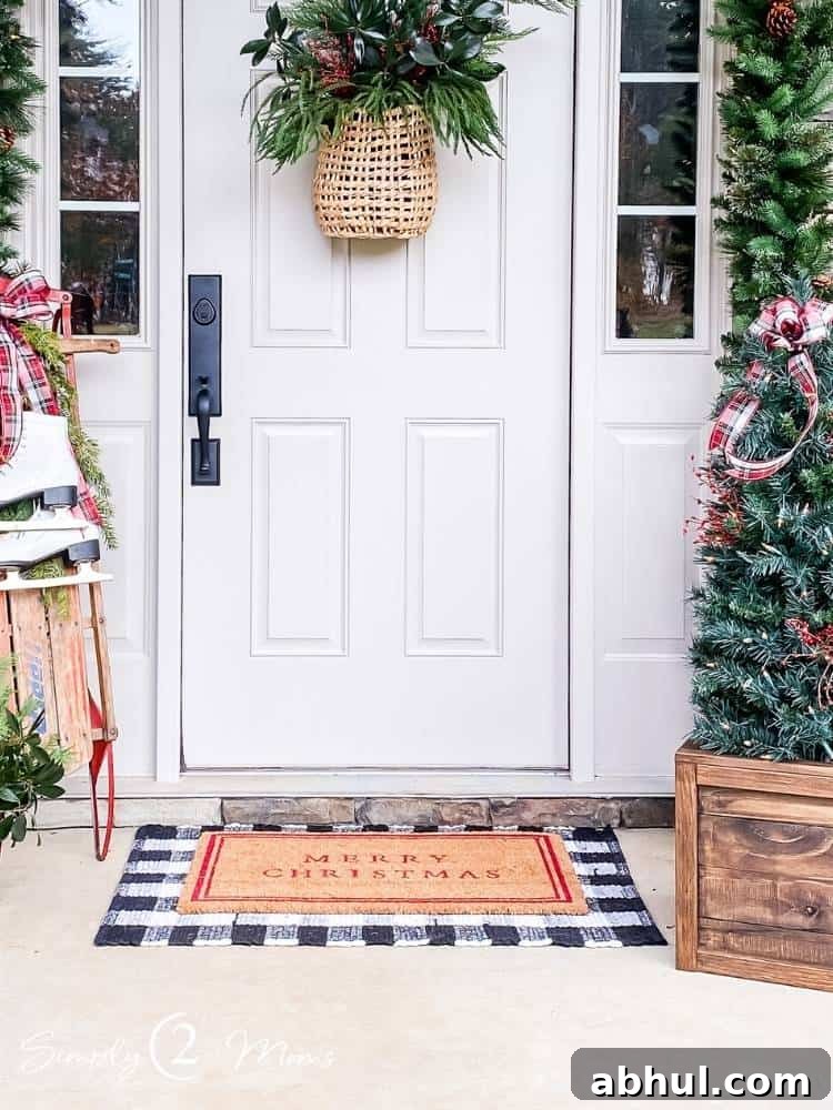 Top Target Christmas Decor Picks for Festive Holiday Style 13 layered doormats on decorated porch for Christmas