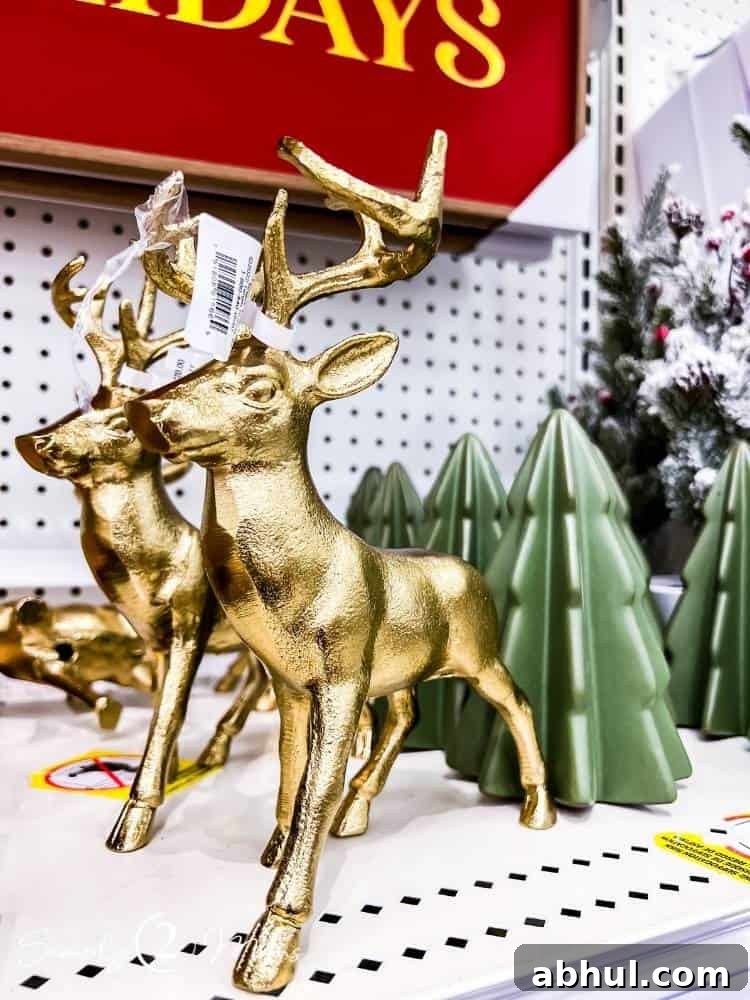 Top Target Christmas Decor Picks for Festive Holiday Style 4 standing gold reindeer on display in store