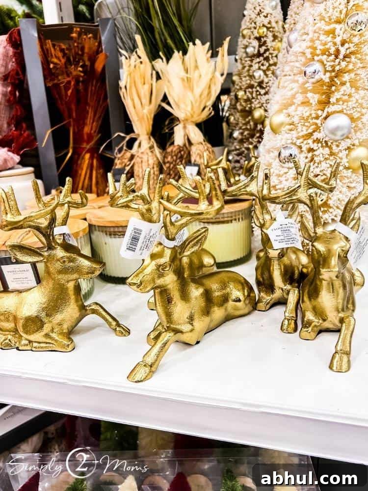 Top Target Christmas Decor Picks for Festive Holiday Style 5 sitting gold reindeer on shelf in Target