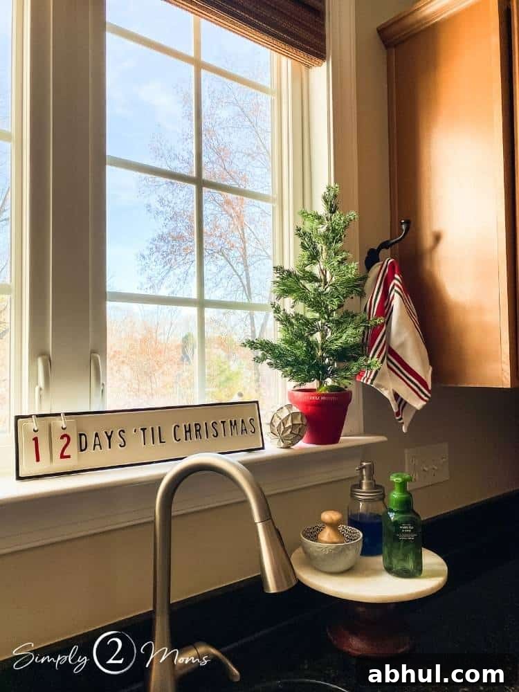 Top Target Christmas Decor Picks for Festive Holiday Style 10 kitchen windowsill with Christmas countdown and other holiday decor