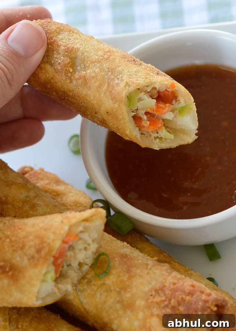 Crispy Air-Fried Egg Rolls: Quick Recipe for Homemade Crunch 3 These Air Fryer Egg Rolls are going to become your new go to snack! These perfectly crispy egg rolls taste just like take out!