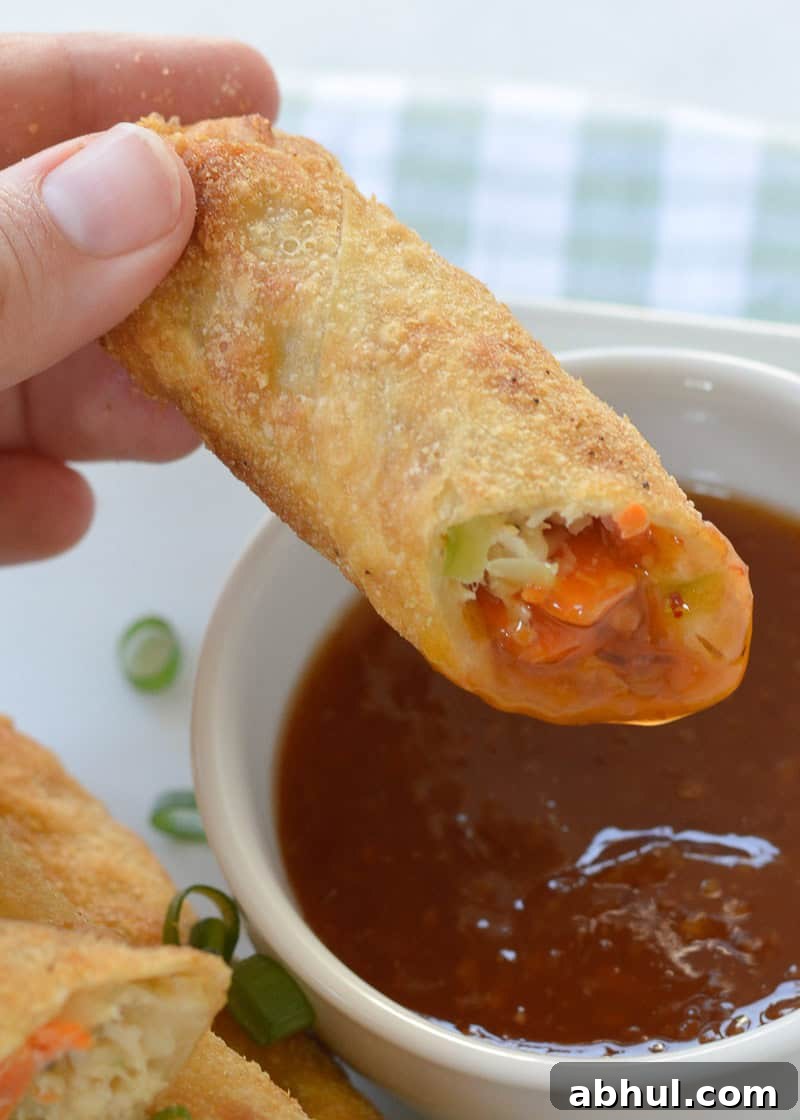 Crispy Air-Fried Egg Rolls: Quick Recipe for Homemade Crunch 4 These Air Fryer Egg Rolls are going to become your new go to snack! These perfectly crispy egg rolls taste just like take out!