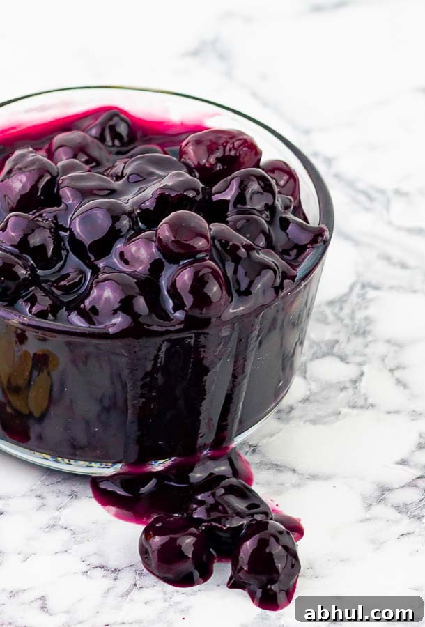 glass bowl of Homemade Cherry Pie Filling