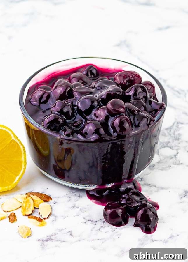 glass bowl of Homemade Cherry Pie Filling