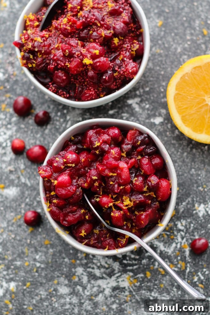 Low-Sugar Orange Cranberry Sauce by Flora & Vino
