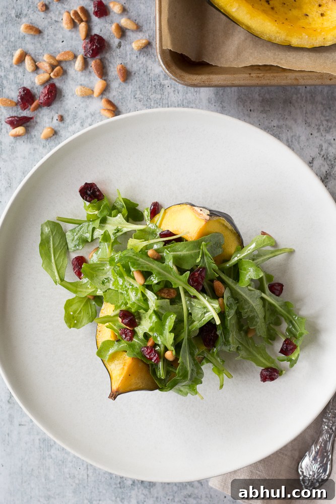 Roasted Squash & Arugula Salad by Flora & Vino