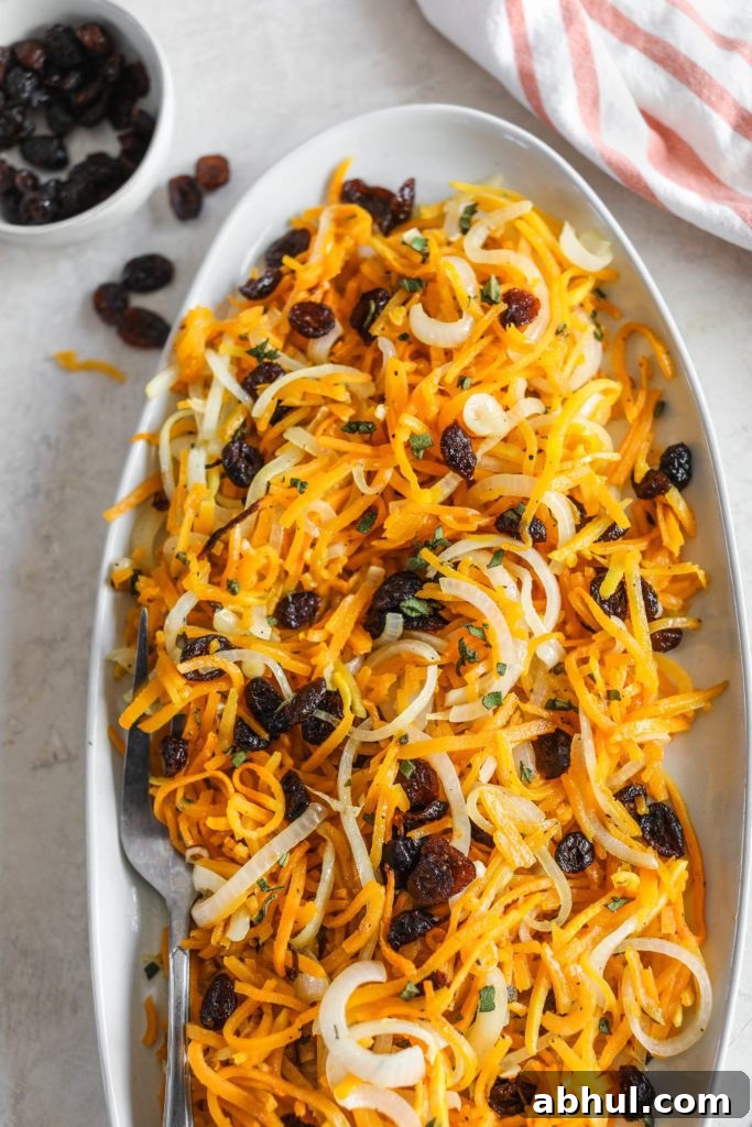 Butternut Squash Noodle Cranberry Salad by Flora & Vino
