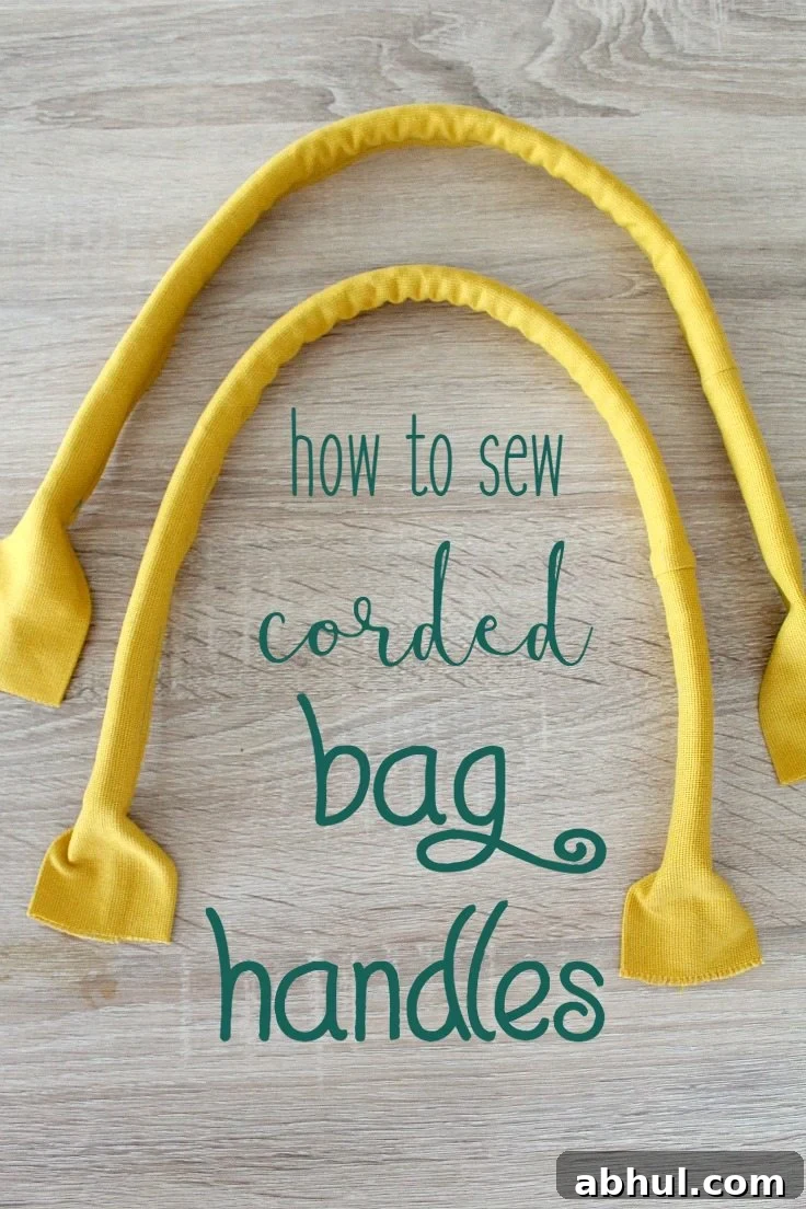 Handbag handles with cording