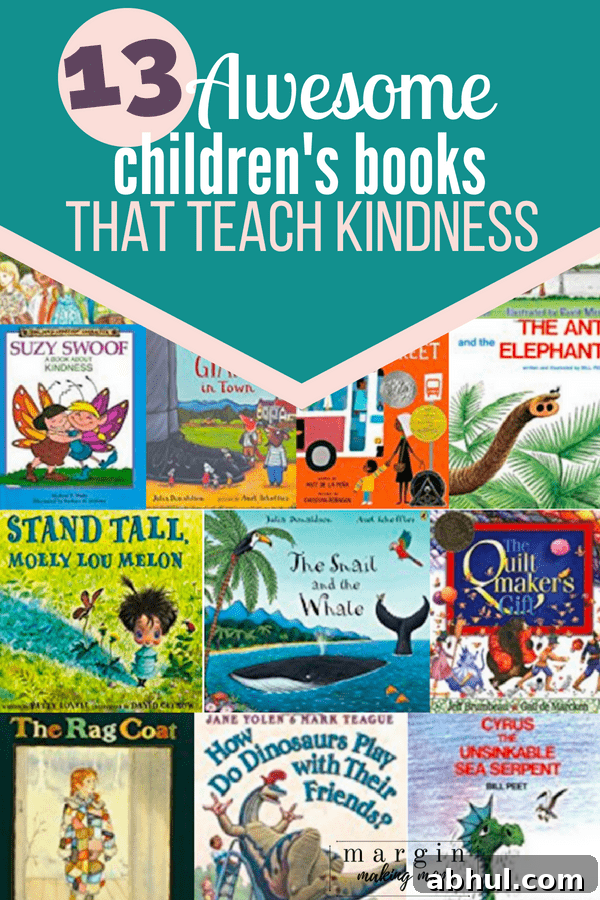 Collage of covers of children's books that teach kindness