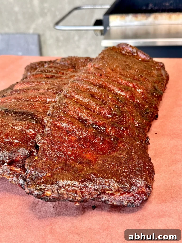 Smoked ribs on butchers paper
