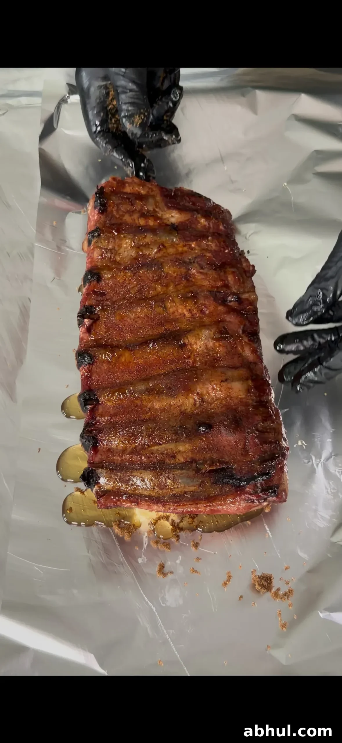 Pellet smoked ribs sliced and ready to serve