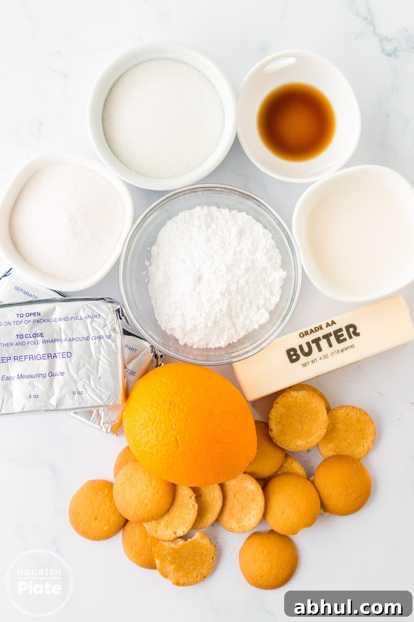 Ingredients needed to make Orange Creamsicle Cheesecake