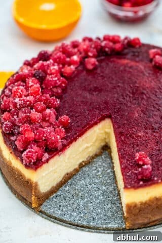 Cranberry Cheesecake is a classic American favorite that is perfect for Thanksgiving!