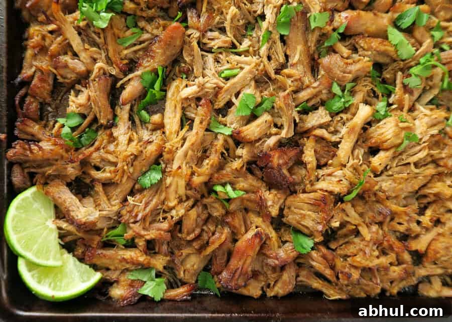 Easy Carnitas crisped on a sheet pan
