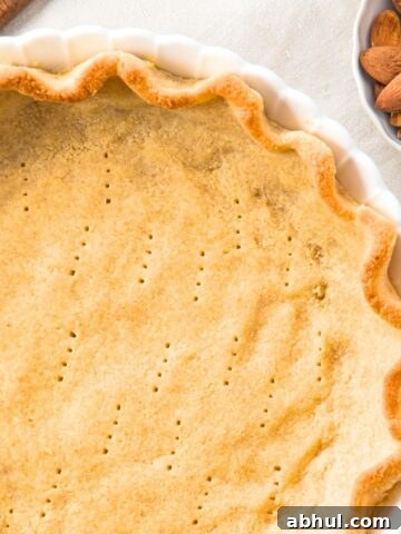 Top down view of almond flour pie crust