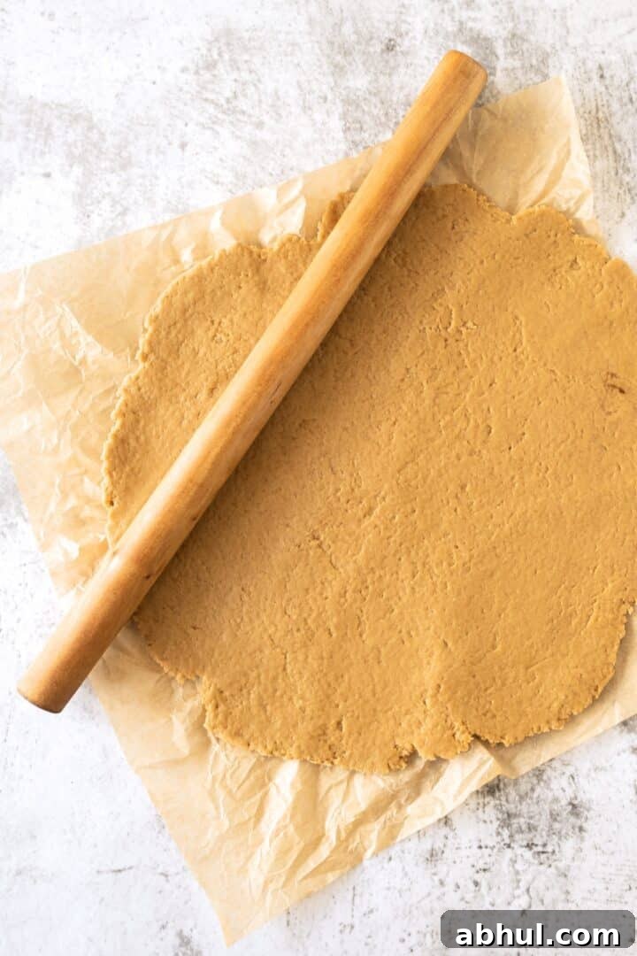 Rolling out graham cracker dough