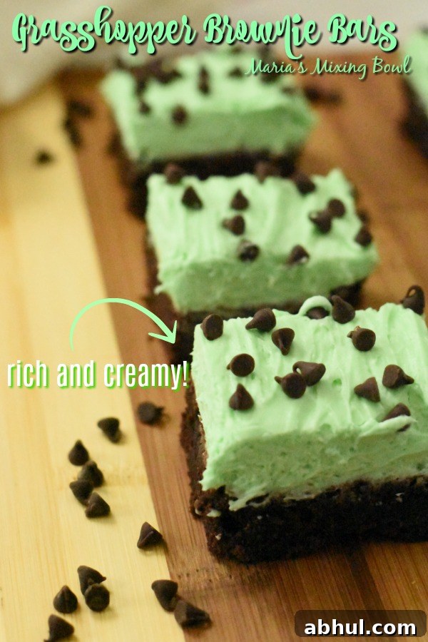 Grasshopper Brownie Bars
