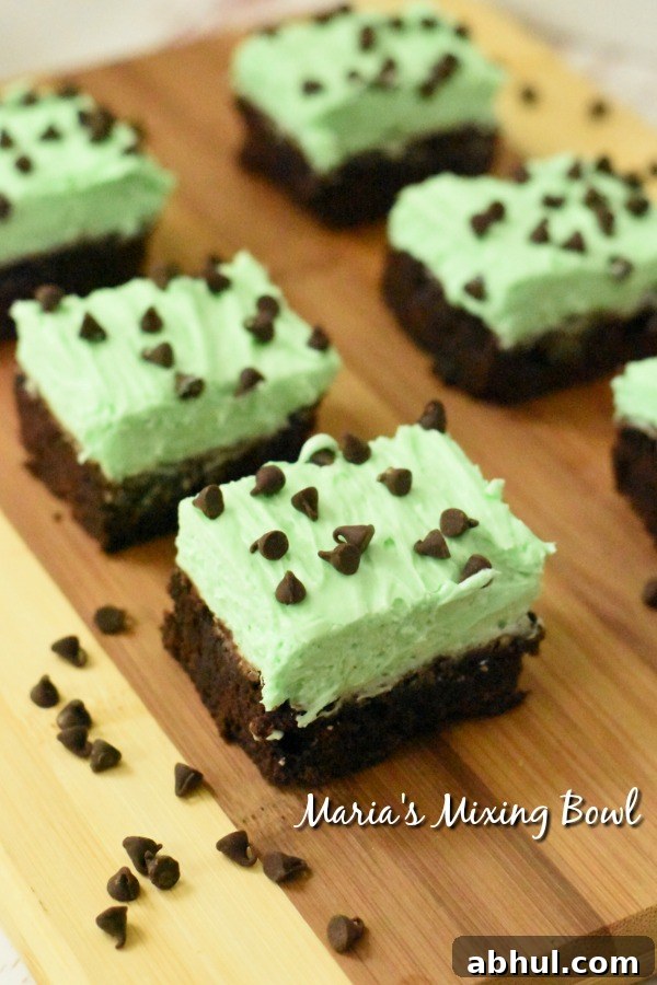 Grasshopper Brownie Bars