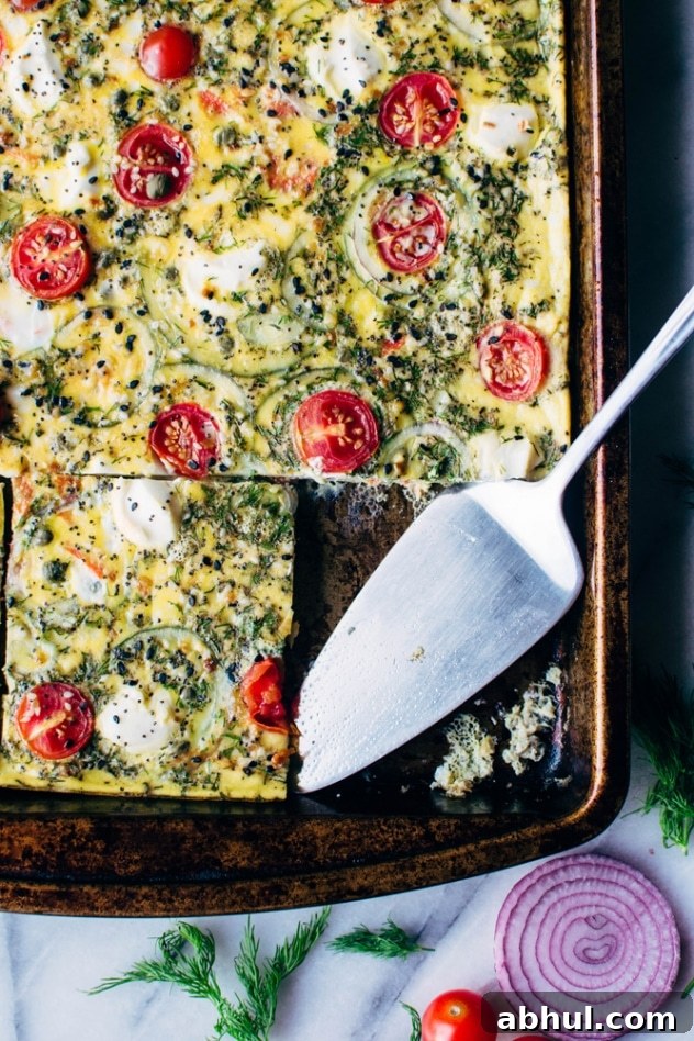 Everything (but the) bagel sheet pan eggs with smoked salmon are a super easy and healthy way to set yourself up for weekday breakfast success! Also the best possible way to indulge in your love of everything bagels WITHOUT eating a bagel.