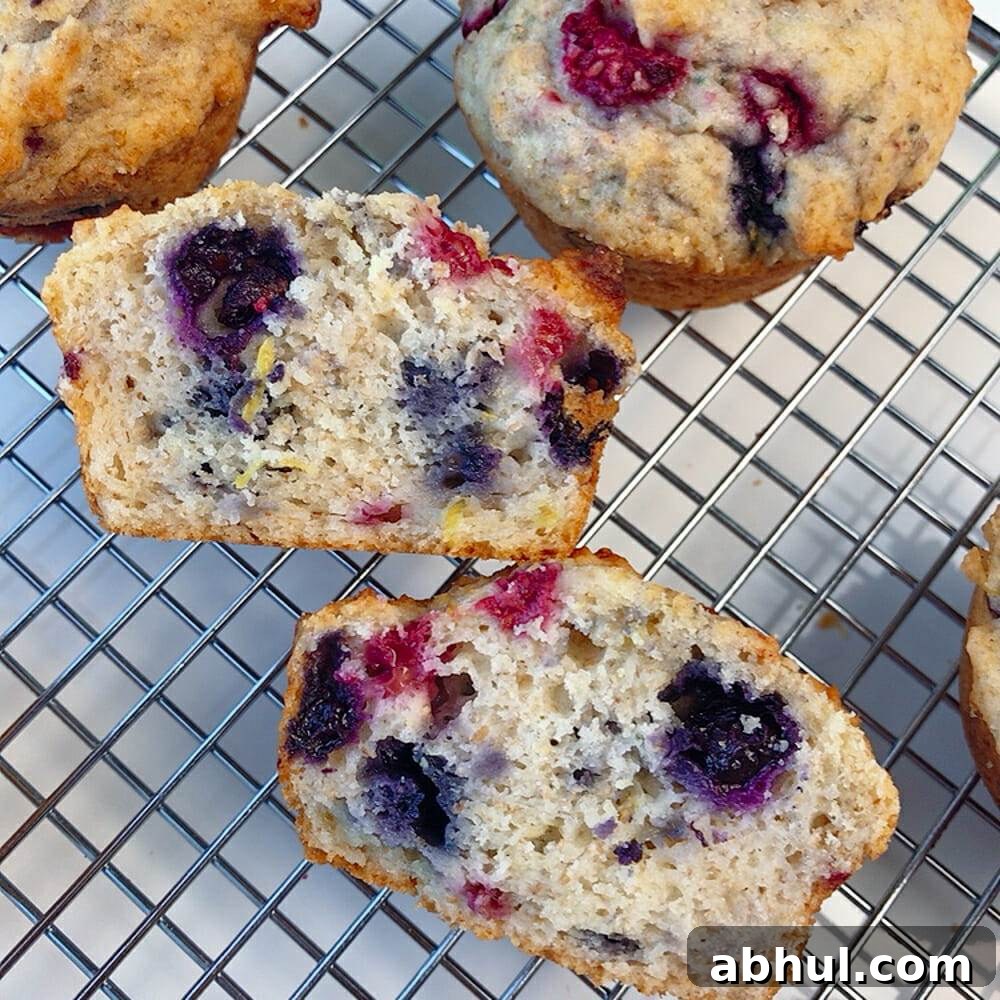 berry lemon muffins open