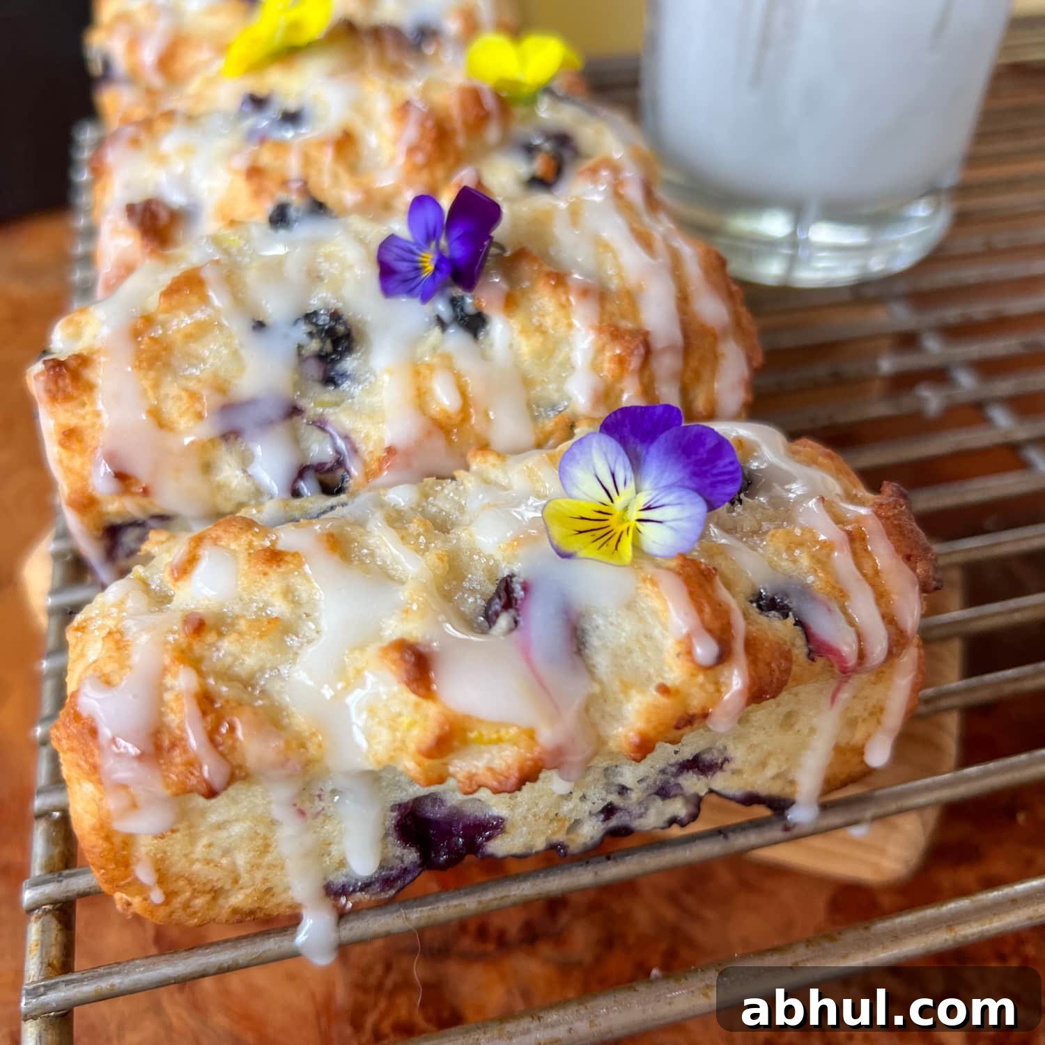 berry lemon muffin loaves with glaze