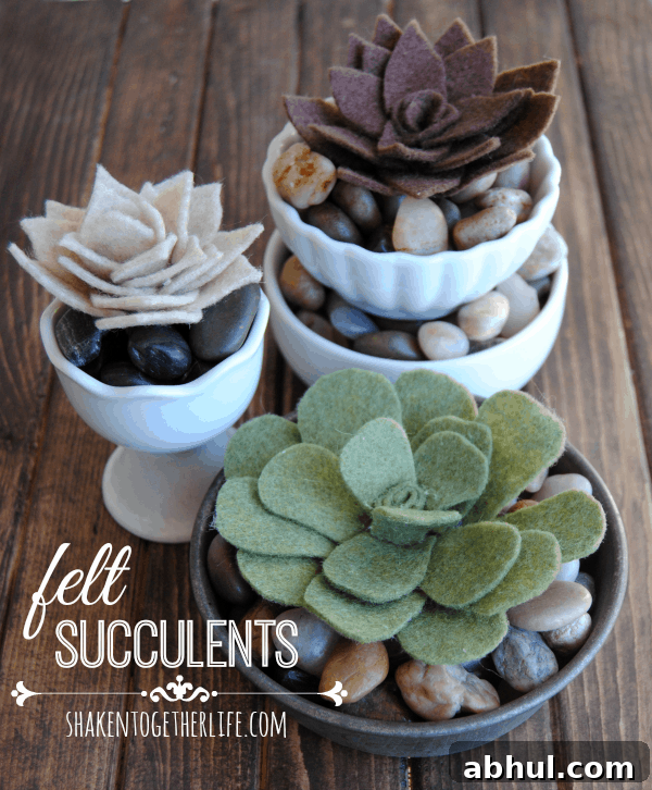 Easy, low-maintenance felt succulents