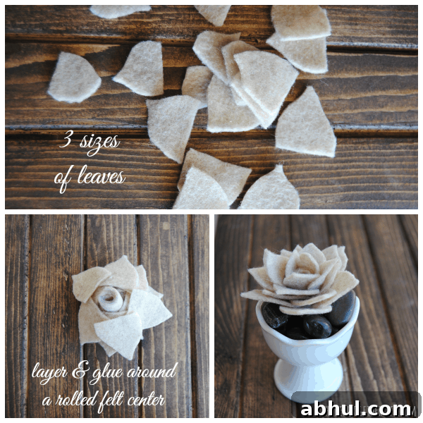 Quick and easy DIY felt succulents