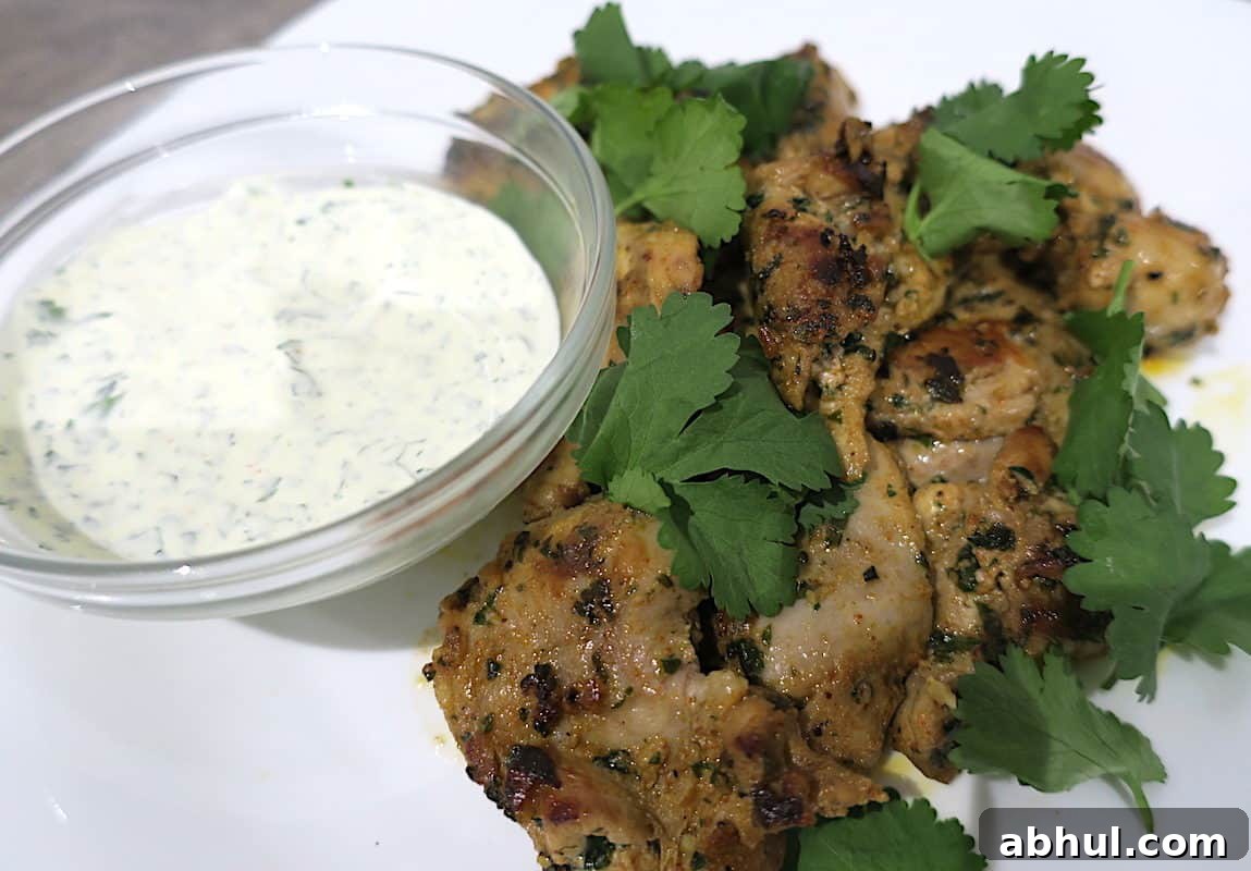 Keto Moroccan Chicken with Coriander Dip