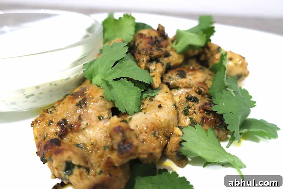 Keto Moroccan Chicken with Coriander Dip