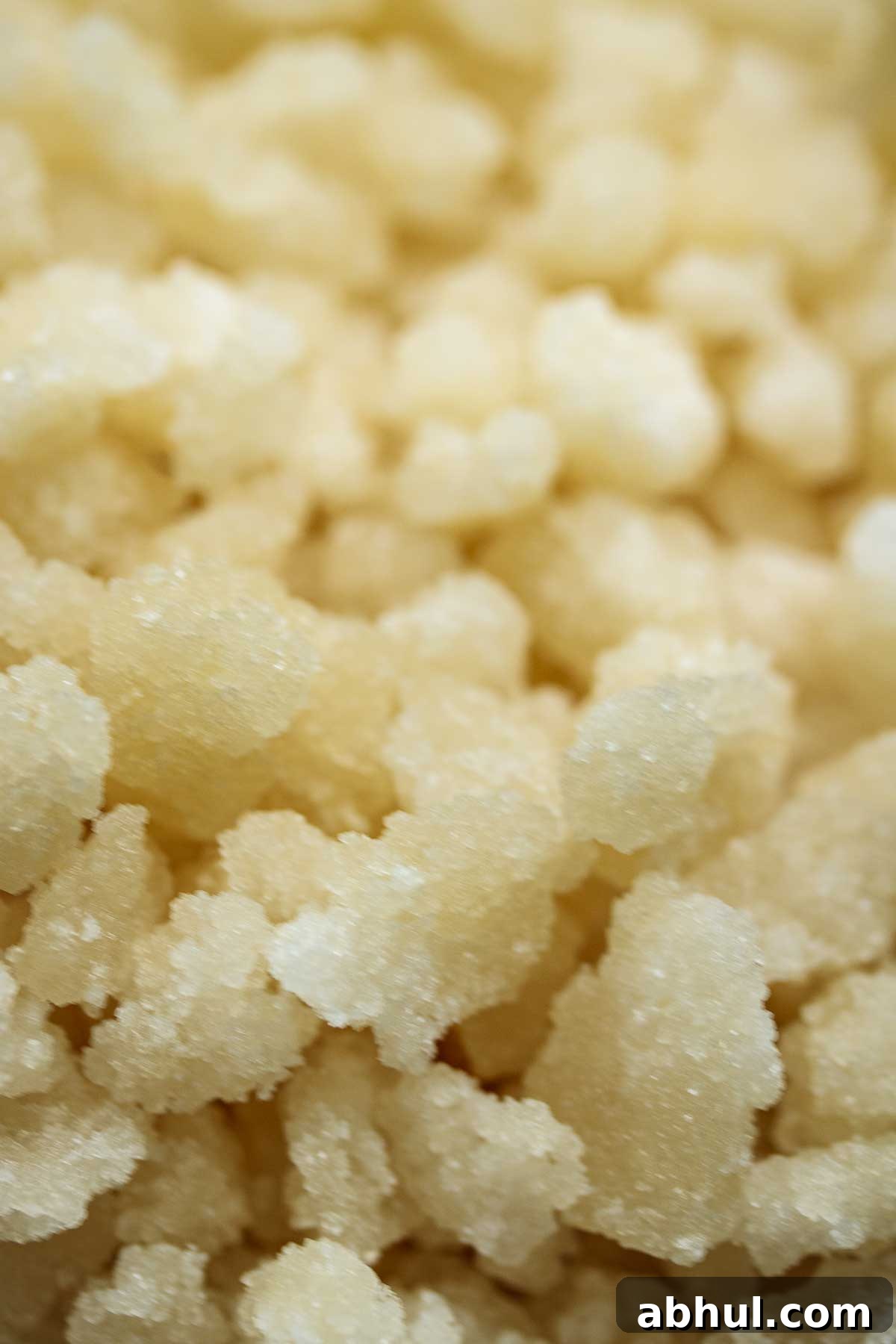 Close up on Belgian sugar pearls.
