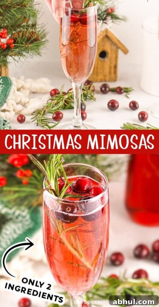 2-ingredient Pinterest collage for Christmas Mimosas.